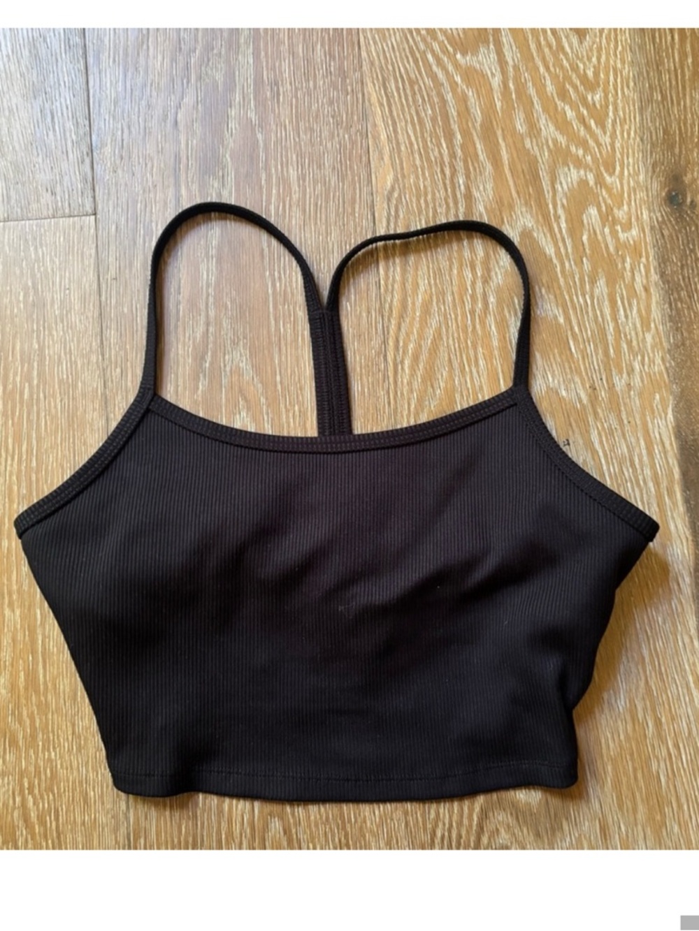 ALO Yoga Black Ribbed Cropped Camisole
